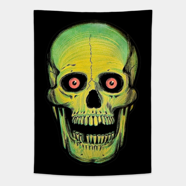 Green Skull Halloween Die-cut Tapestry
