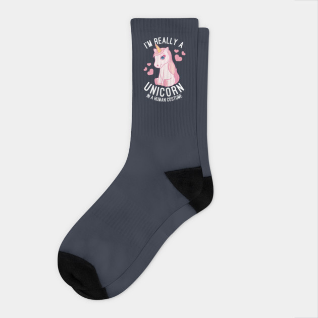I'm Really A Unicorn In A Human Costume Unicorns Lovers Gift Socks