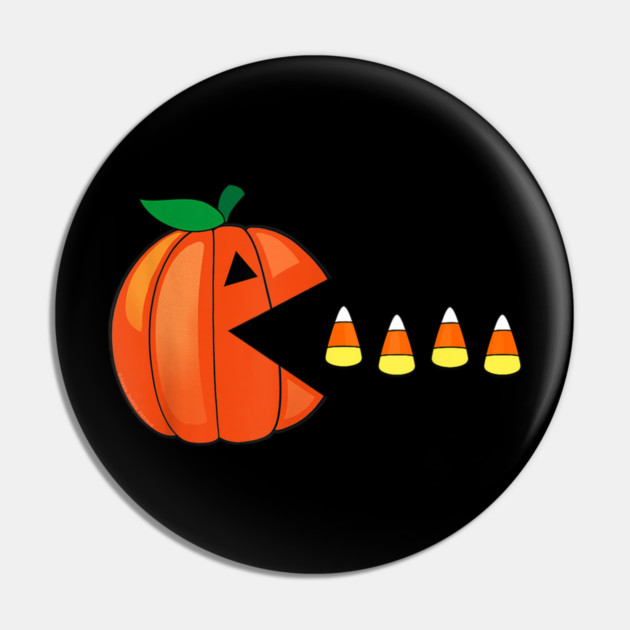 Funny Halloween Pumpkin Eating Candy Corn Gift Pin
