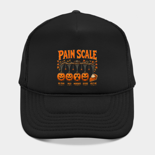 Pumpkin Pain Scale Funny Halloween Pie Humor Hat