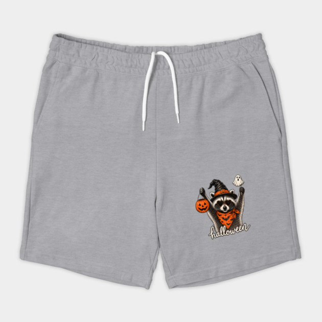 Spooky Witch Raccoon Halloween Shorts