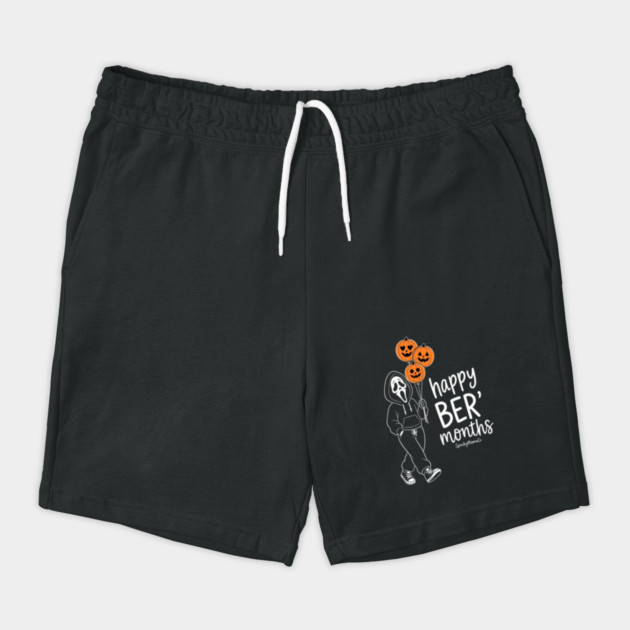 Happy Ber Months Ghost Face Pumpkin Balloons Halloween Shorts