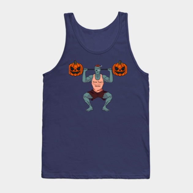 Bow Down Witches Funny Zombie Halloween Gym Workout Tank Top