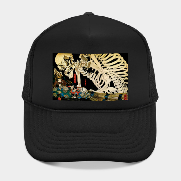 Giant Skeleton Samurai Japanese Woodcut Hat