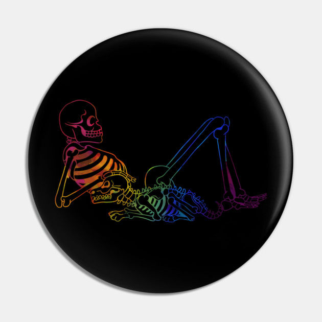 Rainbow Skeleton and Dog Pin