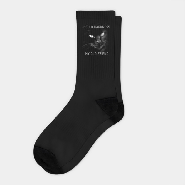 Hello Darkness My Old Friend Cat - V2 Socks