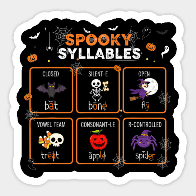 Spooky Syllables Halloween Teacher Student Educational Sticker