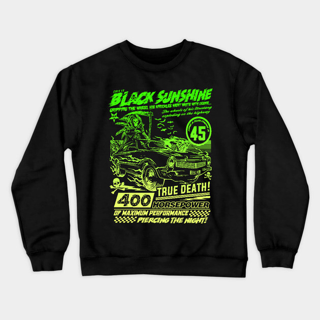 "BLACK SUNSHINE" GREEN LIME Crewneck Sweatshirt