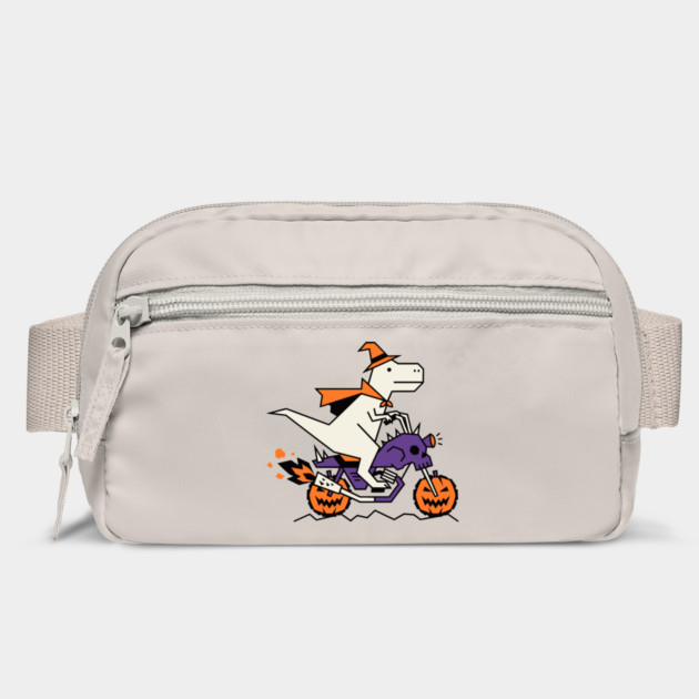 Funny Halloween T-Rex Dinosaur Riding Motorcycle Bag