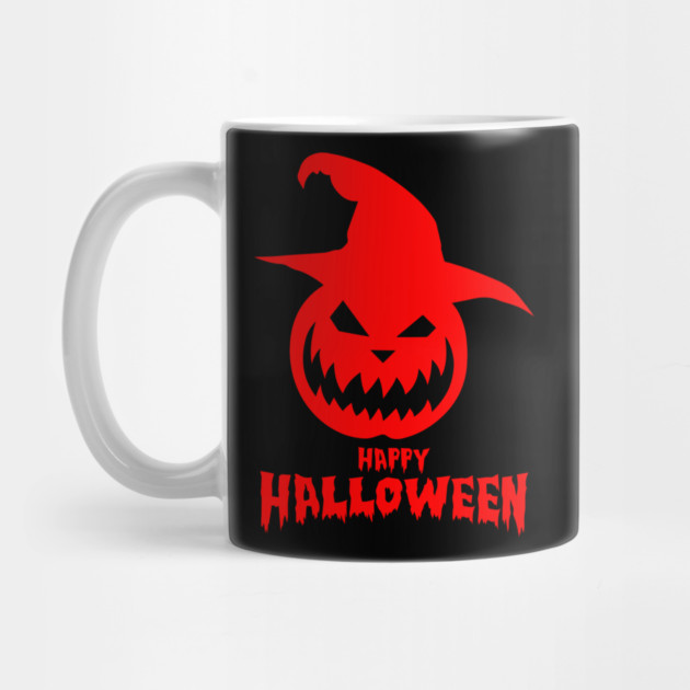 Happy Halloween With Red Scary Pumpkin Mug