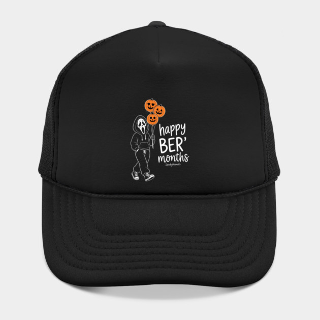 Happy Ber Months Ghost Face Pumpkin Balloons Halloween Hat