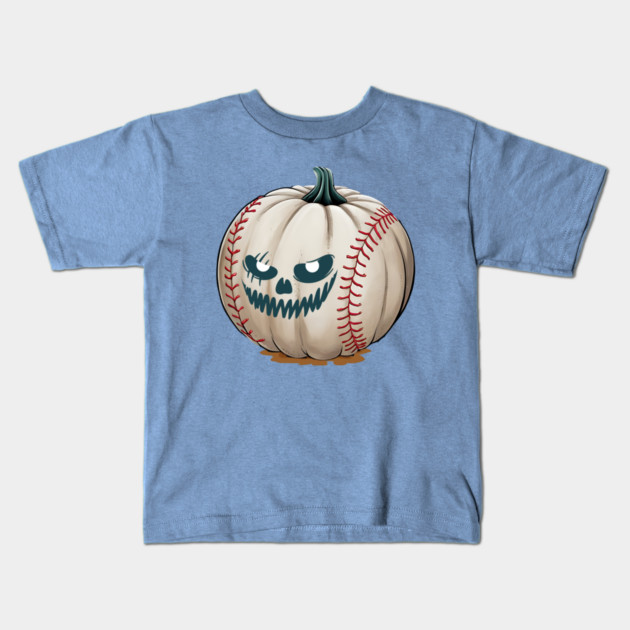 Halloween pumpkin baseball lovers Kids T-Shirt