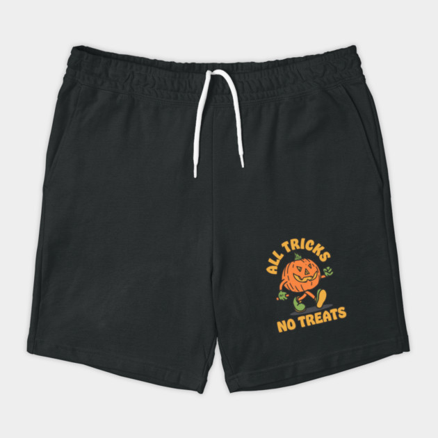 All Tricks No Treats Halloween Pumpkin Shorts