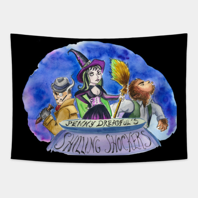 Penny Dreadful's Shilling Shockers Trio Logo by Sarah Adam Tapestry